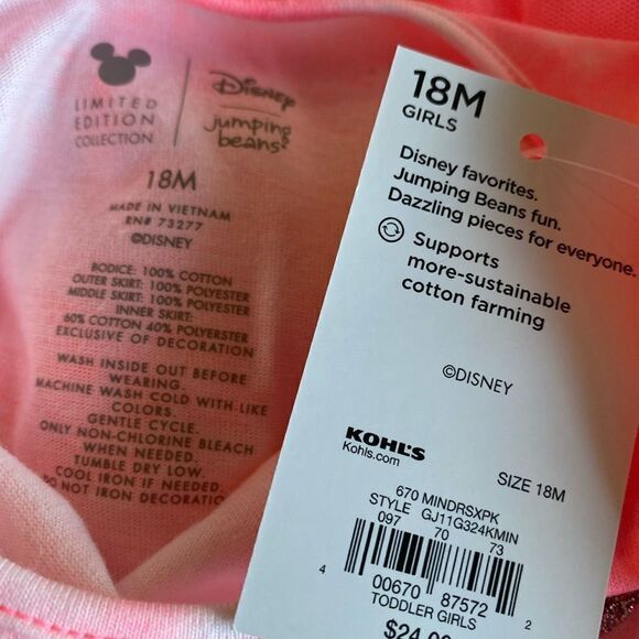 DISNEY’s Girls 18M Minnie Mouse Short-Sleeve Tutu Dress by Jumping Beans - Picture 4 of 5